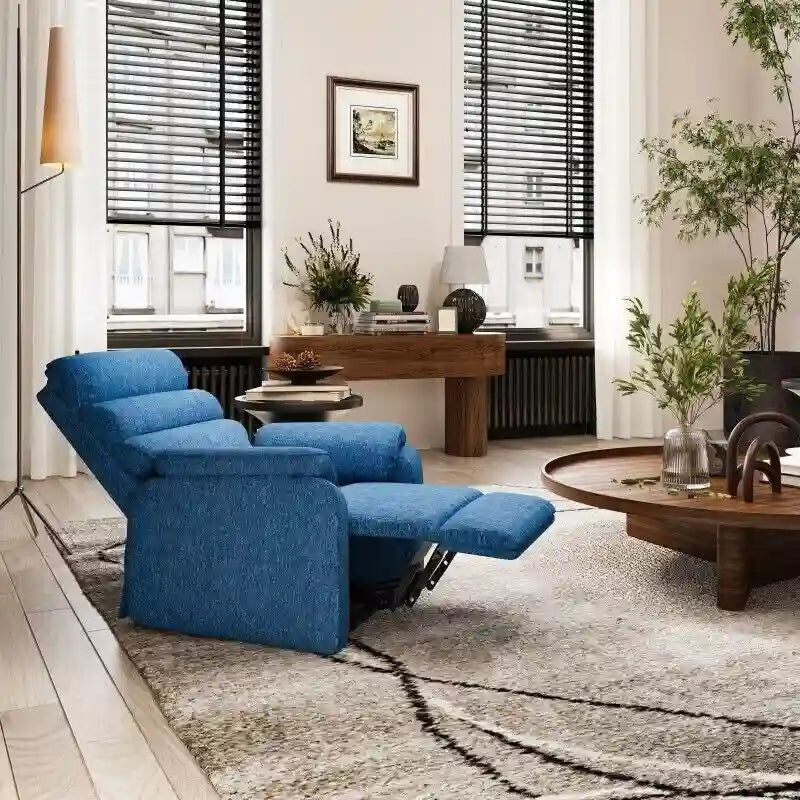 Fauteuil inclinable électrique releveur avec massage, chaleur, appui-tête réglable et revêtement en cuir PU