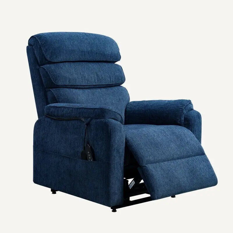 Fauteuil inclinable électrique releveur avec massage, chaleur, appui-tête réglable et revêtement en cuir PU