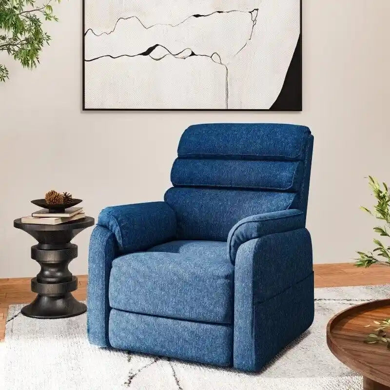 Fauteuil inclinable électrique releveur avec massage, chaleur, appui-tête réglable et revêtement en cuir PU