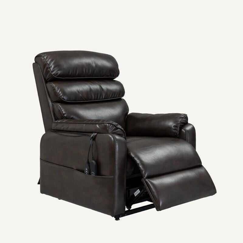 Fauteuil inclinable électrique releveur avec massage, chaleur, appui-tête réglable et revêtement en cuir PU