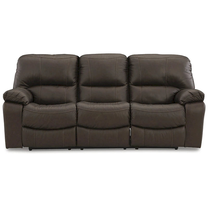 Canapé inclinable électrique en cuir marron avec port USB pour salon