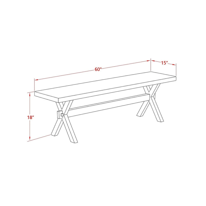 Table à manger rectangulaire avec piètement en X blanc cassé et chaises Parson crème