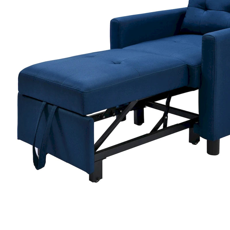 Fauteuil lit convertible 3-en-1 avec matelas escamotable et oreiller lombaire gris foncé