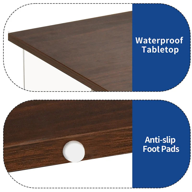 Table basse carrée en bois noir avec lumières LED et tiroirs de rangement