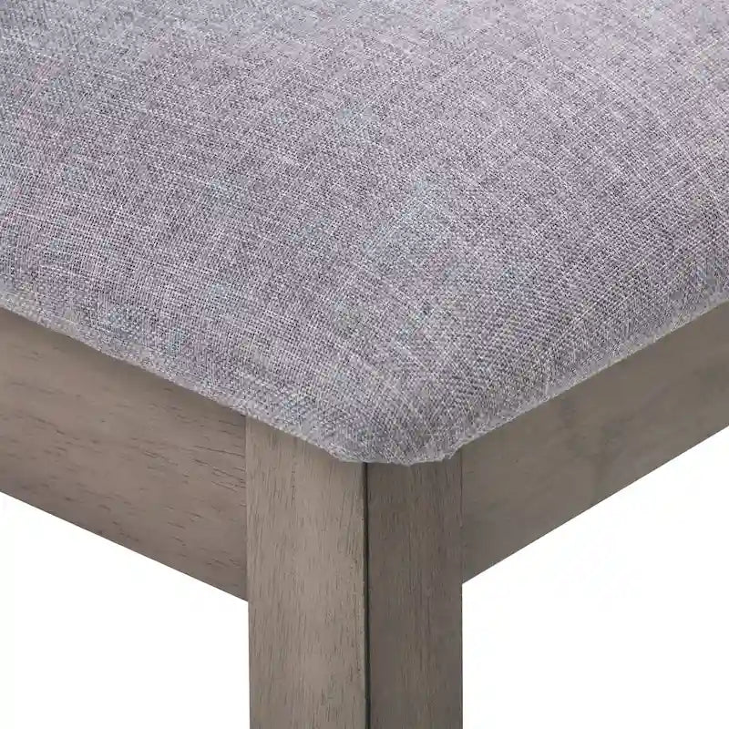Tabouret de bar rembourré hauteur comptoir, dossier échelle, chaise de salle à manger gris délavé