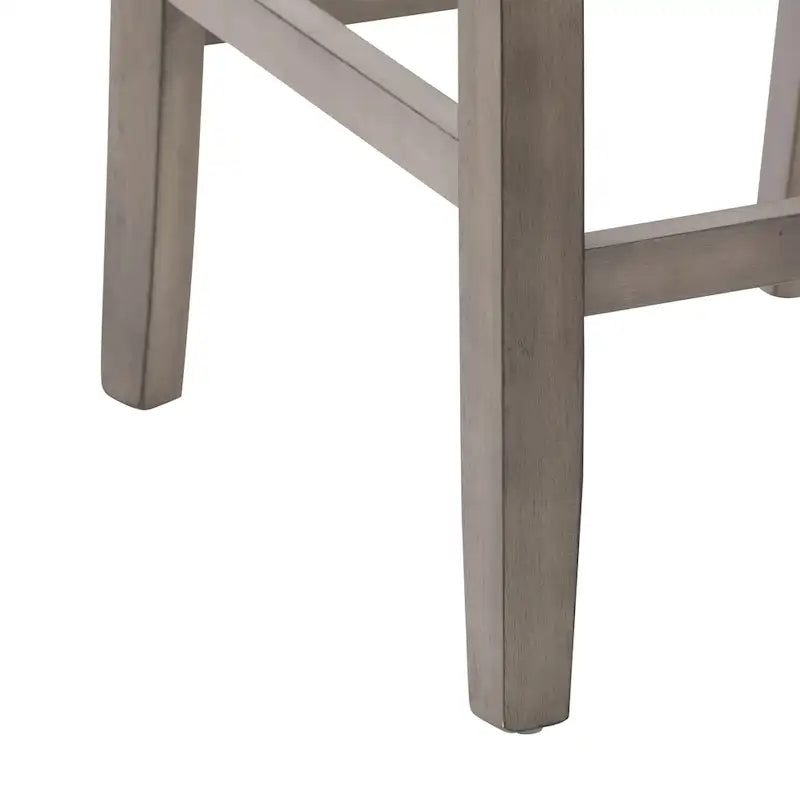 Tabouret de bar rembourré hauteur comptoir, dossier échelle, chaise de salle à manger gris délavé