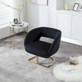 Fauteuil d'appoint capitonné en velours avec piètement en métal doré, multicolore