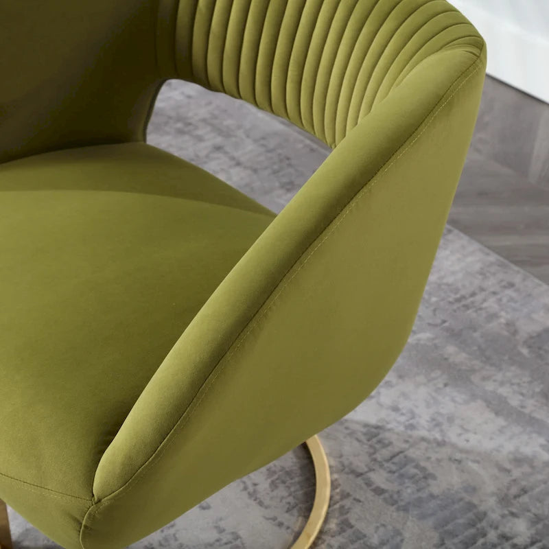 Fauteuil d'appoint capitonné en velours avec piètement en métal doré, multicolore